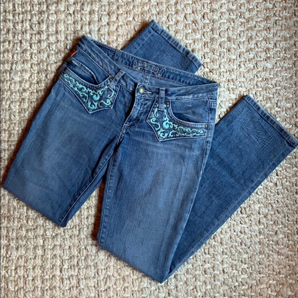 Vintage Robin’s Jean Turquoise Embroidered Jeans